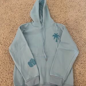 Blue Pink Palm Puff Hoodie